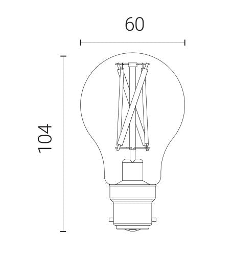 LED Smart A60 Filament Bulb Clear BC (B22) Wi-Fi & Bluetooth