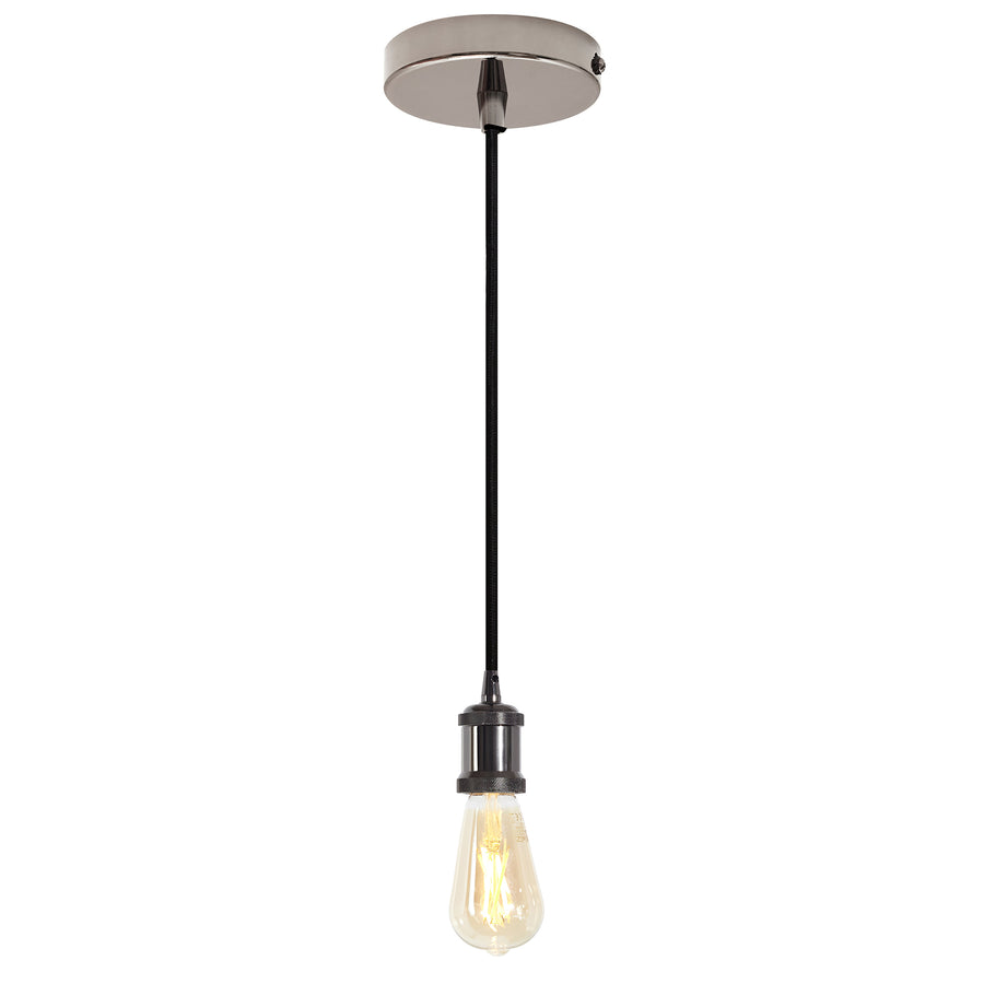 4Lite Wiz Connected Single Pendant Blackened Silver with Amber ST64 Filament LED Smart Bulb