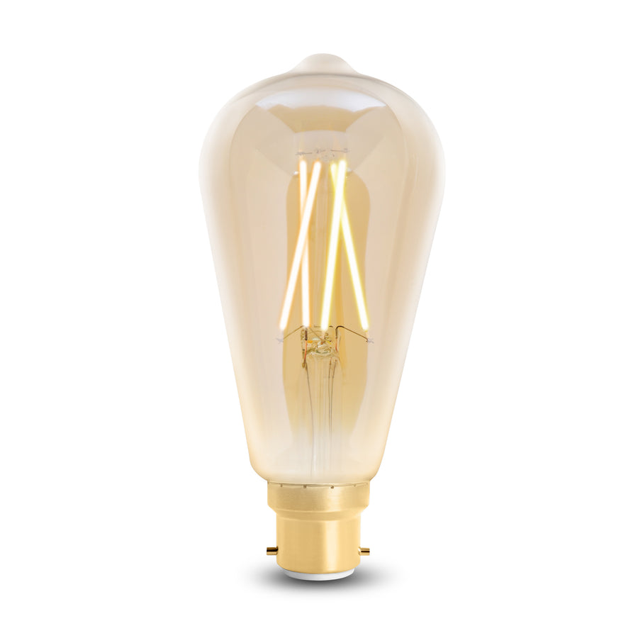 4Lite Wiz Connected LED Smart ST64 Filament Bulb Amber BC (B22) Tuneable White & Dimmable