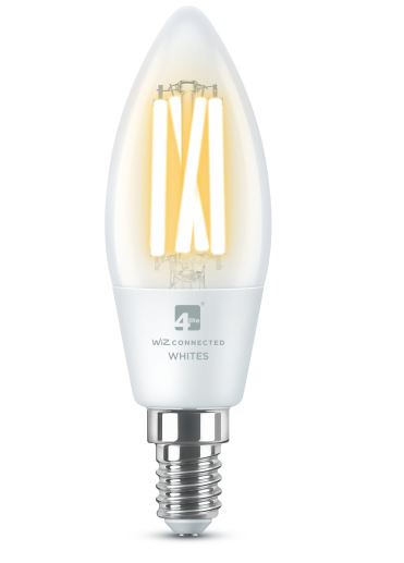 LED Smart E14 Candle Filament Bulb Clear Wi-Fi & Bluetooth