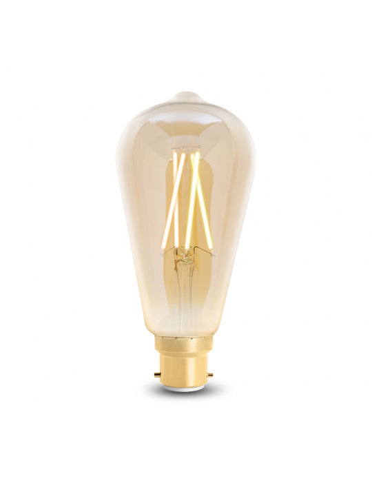 4Lite Wiz Connected LED Smart ST64 Filament Bulb Amber BC (B22) Tuneable White & Dimmable