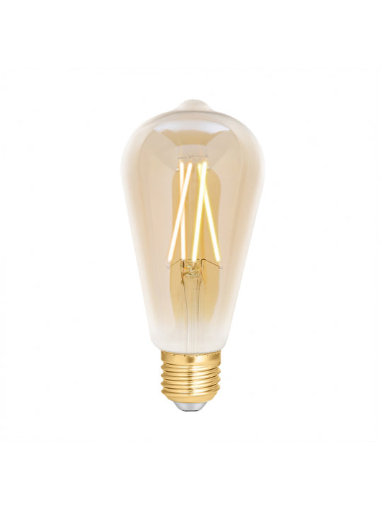 4Lite Wiz Connected LED Smart ST64 Filament Bulb Amber ES (E27) Tuneable White & Dimmable