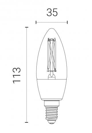 4lite WiZ Connected LED Smart E14 Candle Filament Bulb Amber Wifi & Bluetooth