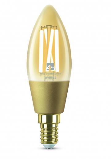 4lite WiZ Connected LED Smart E14 Candle Filament Bulb Amber Wifi & Bluetooth