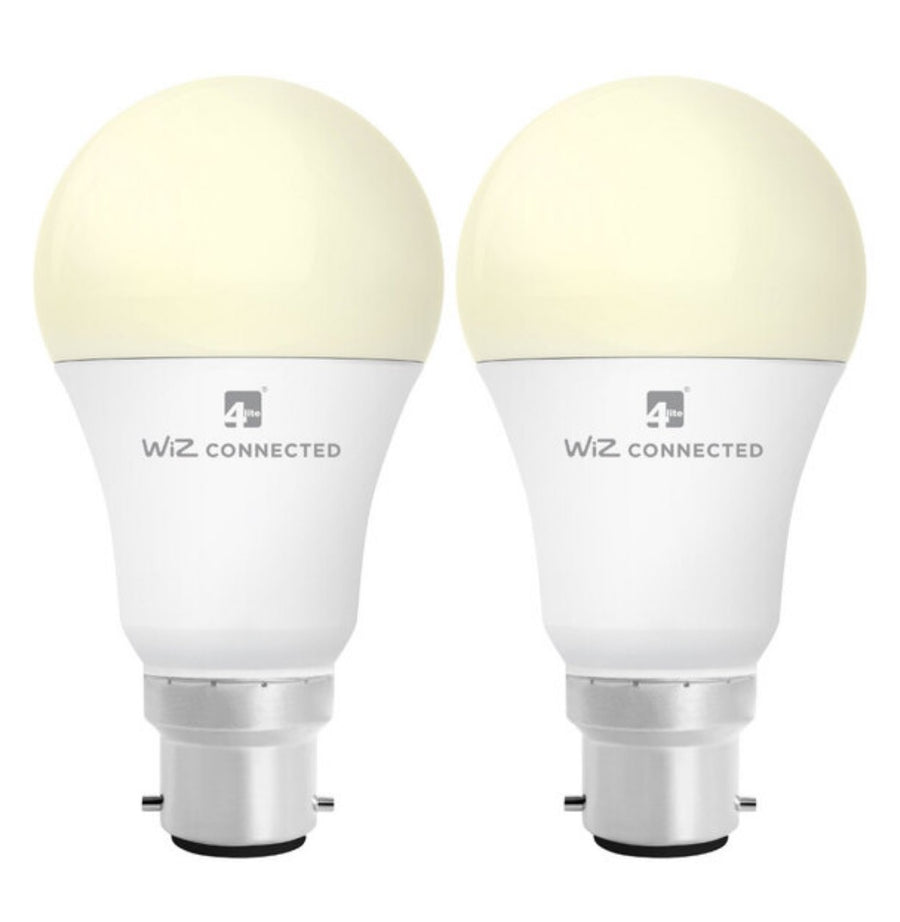 4lite WiZ Connected B22 White Smart Bulbs, 2 Pack