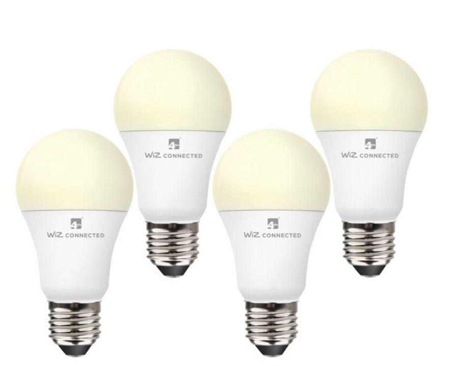 4lite WiZ Connected E27 White Smart Bulbs, 4 Pack