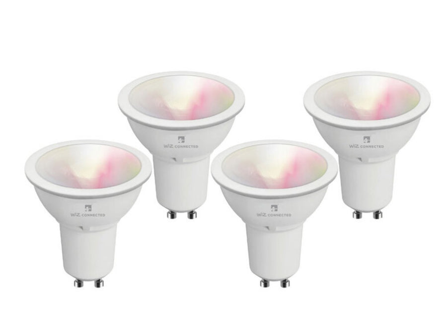4lite WiZ Connected GU10 Colour Smart Bulbs, (4 Pack)
