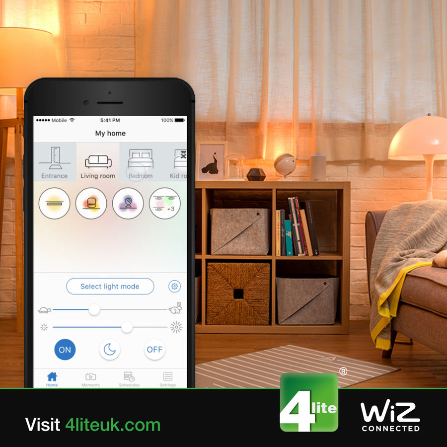 4lite WiZ Connected E27 Colour Smart Bulbs 2 Pack