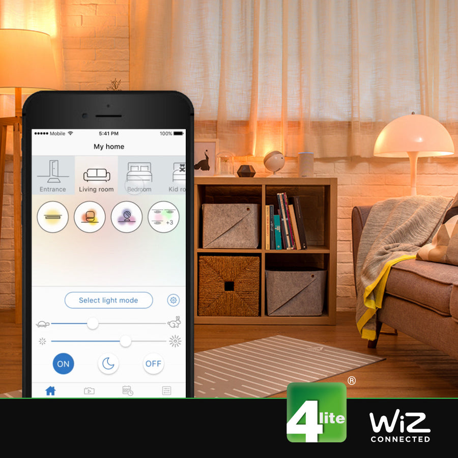 4Lite Wiz Connected LED Smart GU10 Bulb WiFi & Bluetooth, Tunable White and Dimmable (4 Pack)