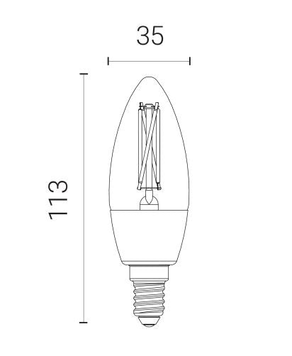 LED Smart E14 Candle Filament Bulb Clear Wi-Fi & Bluetooth