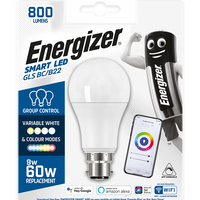 S17161 Energizer Smart B22 (BC) GLS - 9w - Colour Changing - 806lm