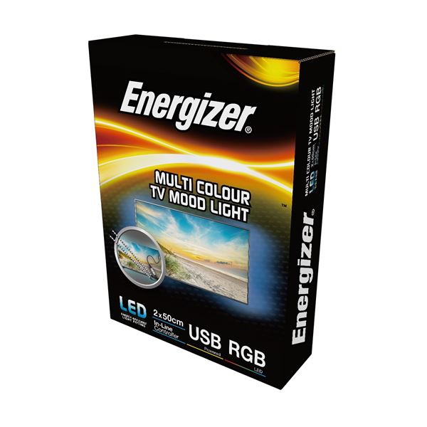 Energizer Led 2 X 50cm Rgb Flexi Usb Tv Striplight 3.2w - Colour Changing