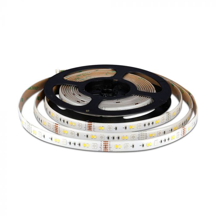 V-TAC Strip Light (IP65 Water Resistant) COMPATIBLE WITH ALEXA & GOOGLE HOME RGB+3IN1-5M/ROLL