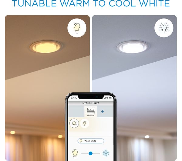 4lite WiZ Connected E27 White Smart Bulbs, 2 Pack